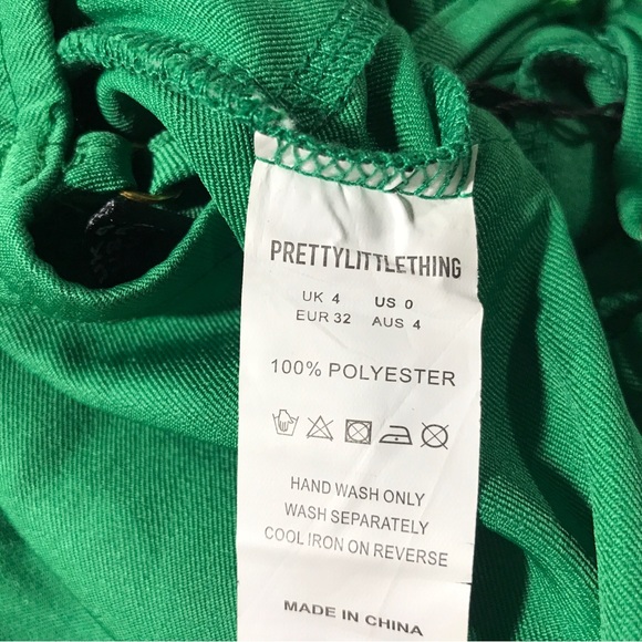 PrettyLittleThing Plunge Cross Back Cut Out Jumpsuit, Women's Size 0 - Green - Picture 6 of 13